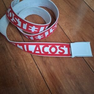 Lacoste Red and White Logo Belt